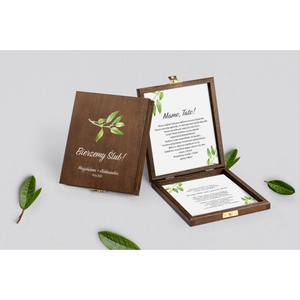 Zaproszenie dla Rodziców - brązowe Nature Motyw 2