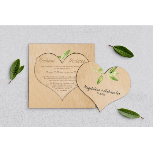 Drewniane Zaproszenie dla Rodziców - Nature - Motyw 2