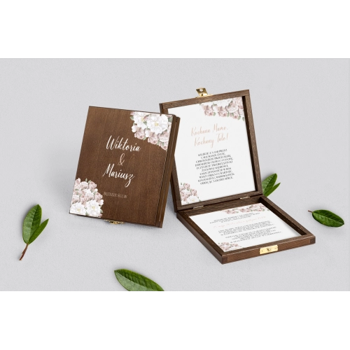 Zaproszenie dla Rodziców - brązowe Amore Rosso Motyw 2