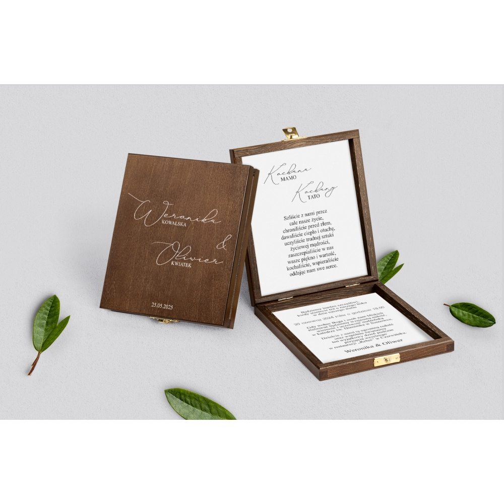 Zaproszenie dla Rodziców - brązowe Minimalistyczne Motyw 3