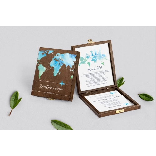 Zaproszenie dla Rodziców - brązowe Mapa Motyw 1