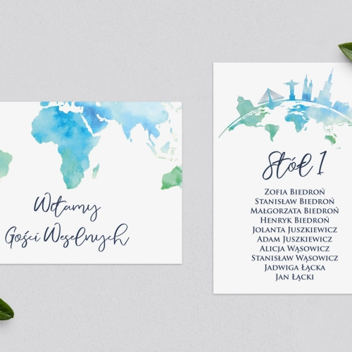 Plan Stołów - Karteczka Mapa - Motyw 1