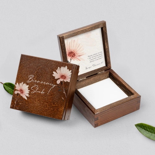 Pudełko na obrączki brązowe - Natalie Motyw 1