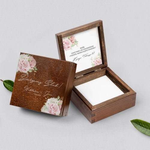 Pudełko na obrączki brązowe - Lili Motyw 3