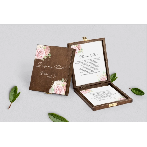 Zaproszenie dla Rodziców - brązowe Lili Motyw 3