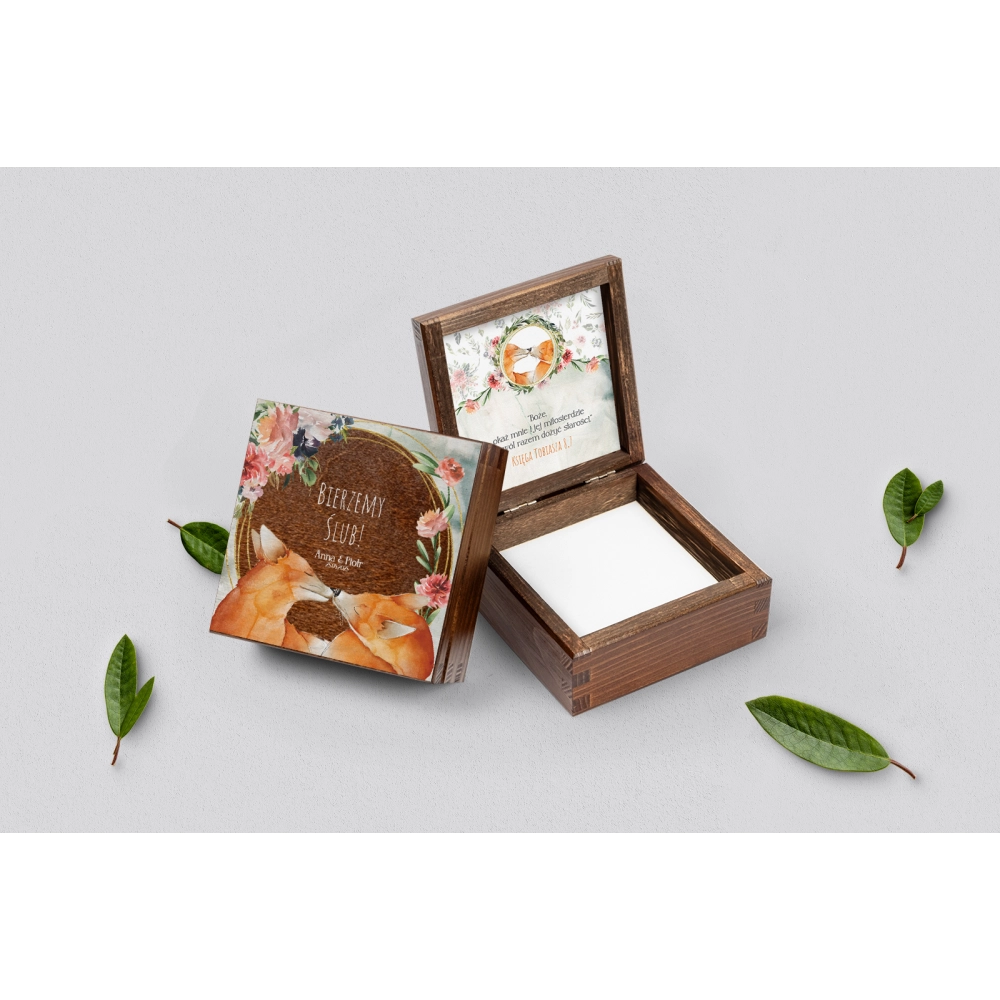 Pudełko na obrączki brązowe - Animals Motyw 1