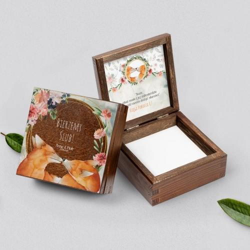 Pudełko na obrączki brązowe - Animals Motyw 1