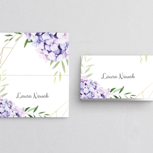 Winietki ślubne składane Flowers & Frame - Motyw 1