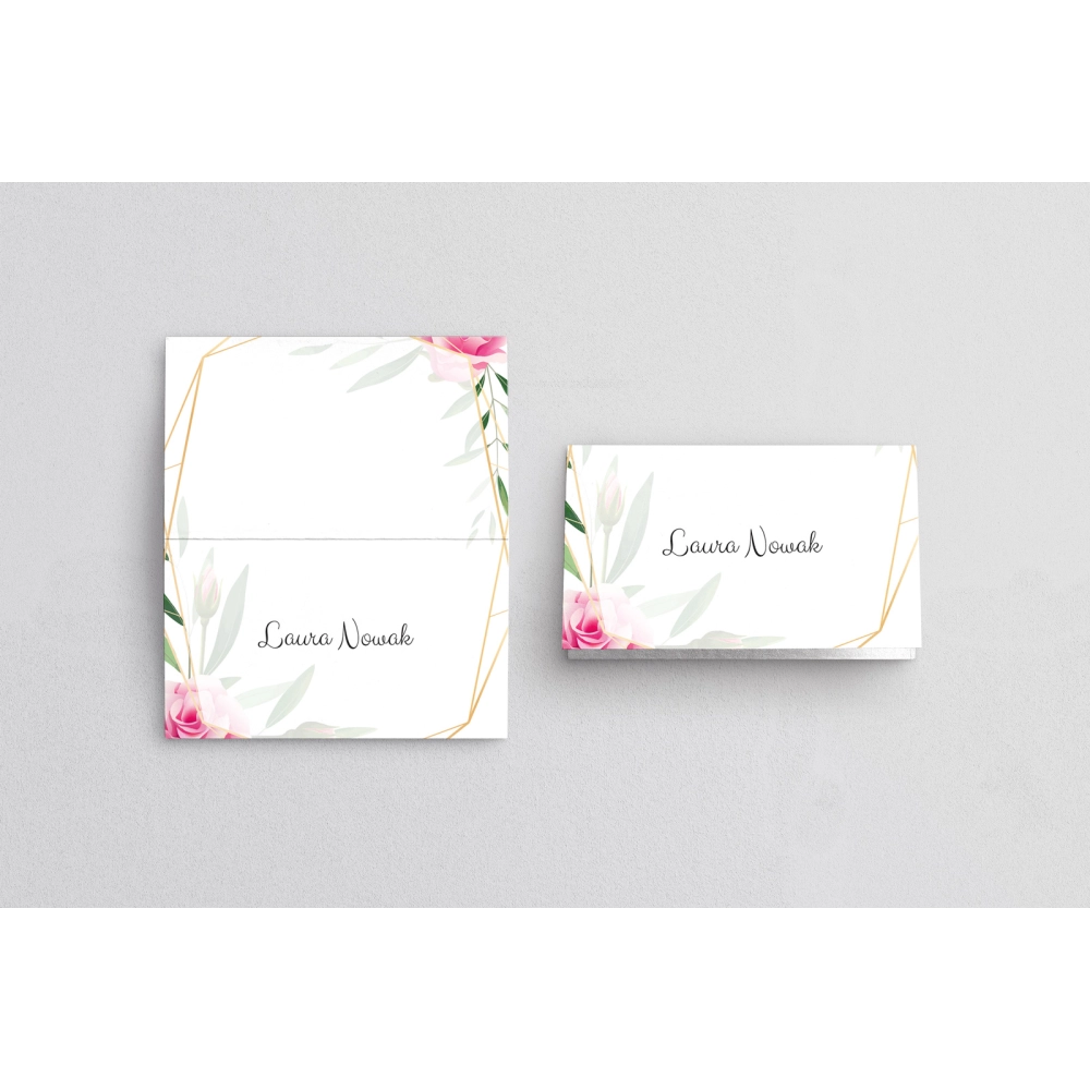 Winietki ślubne składane Flowers & Frame - Motyw 4