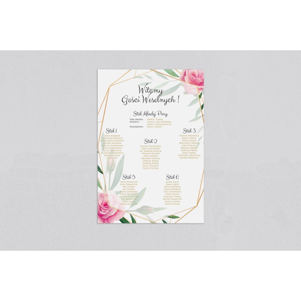 Plan stołów weselnych Flowers & Frame - Motyw 4