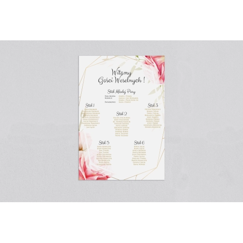 Plan stołów weselnych Flowers & Frame - Motyw 5