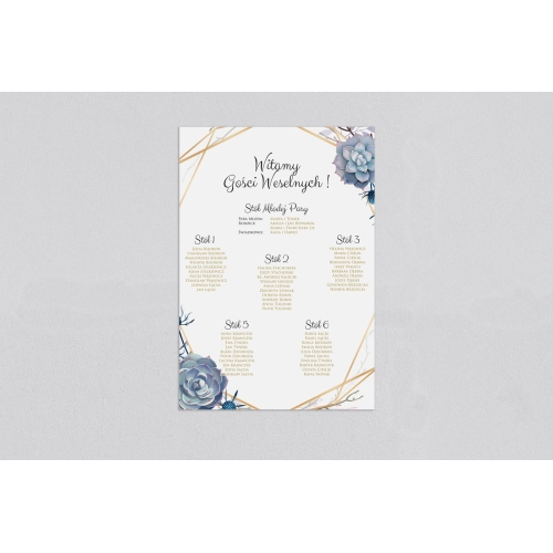 Plan stołów weselnych Flowers & Frame - Motyw 6