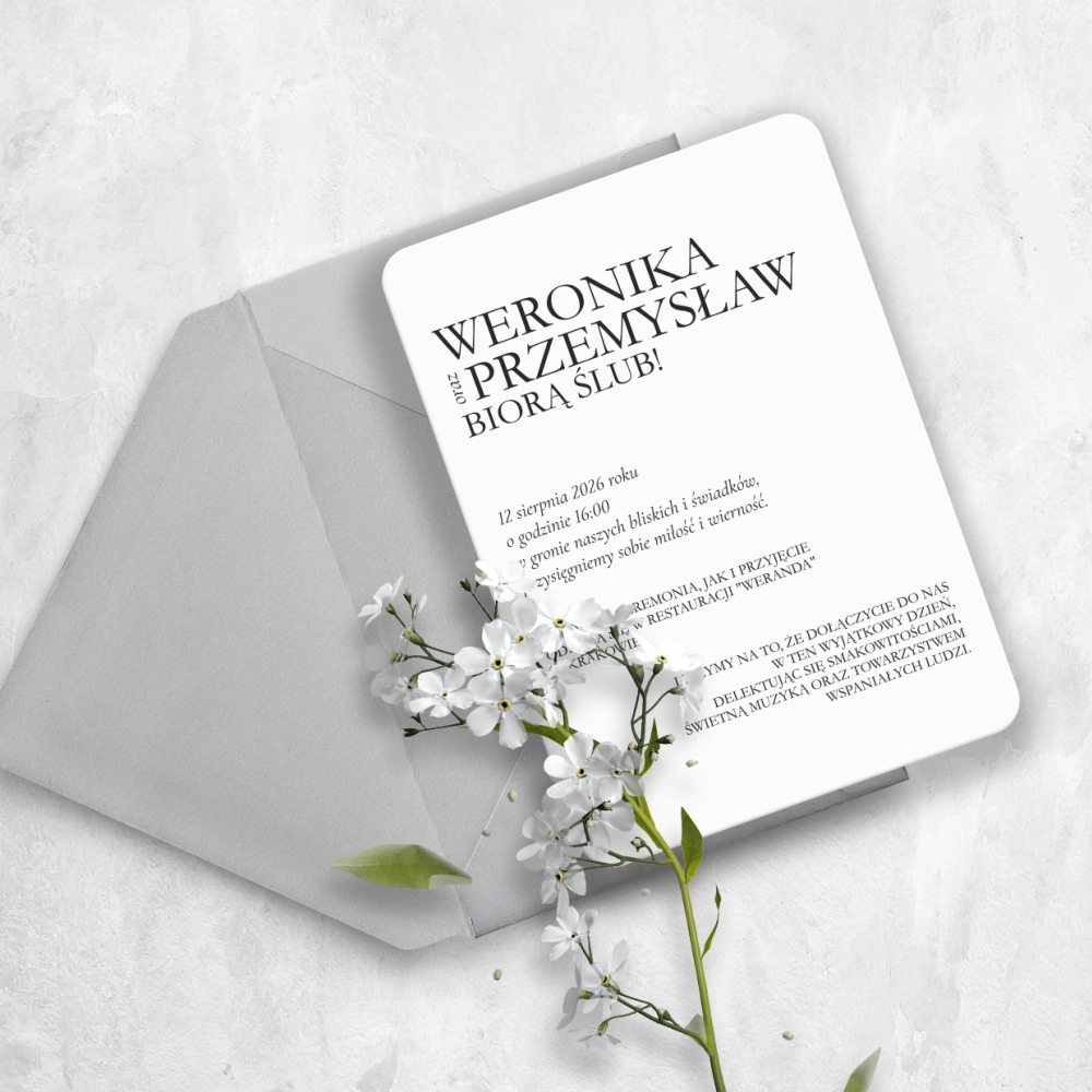Zaproszenia ślubne Classic White