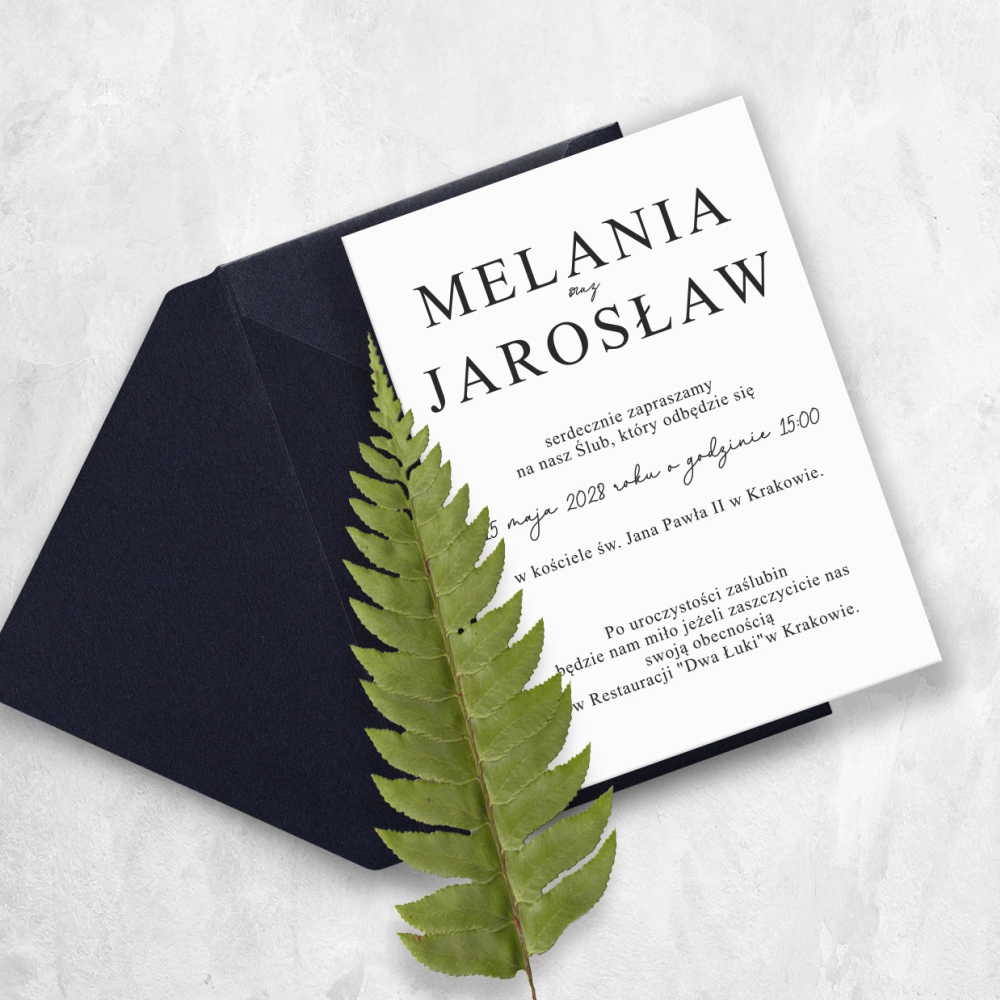 Zaproszenia ślubne Modern Romance