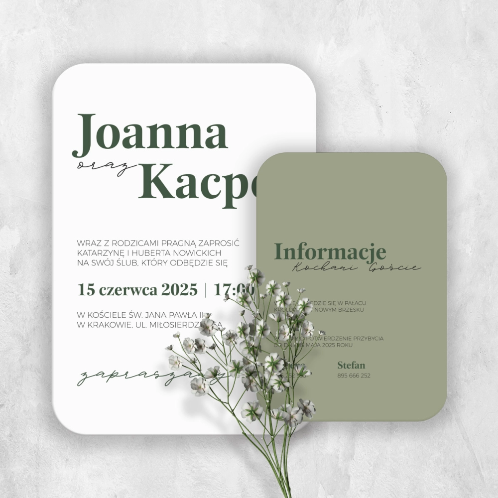 Zaproszenia ślubne Evergreen