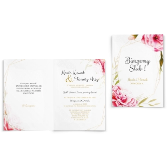 Zaproszenia ślubne Flowers & Frame - Składane Motyw 5