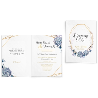 Zaproszenia ślubne Flowers & Frame - Składane Motyw 6
