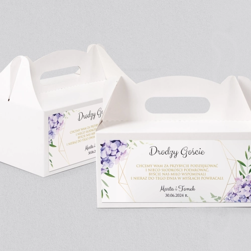 Pudełko na ciasto weselne Flowers & Frame - Motyw 1