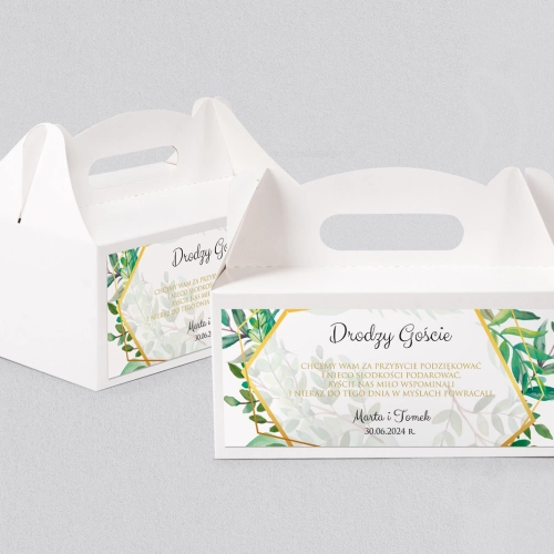 Pudełko na ciasto weselne Flowers & Frame - Motyw 2