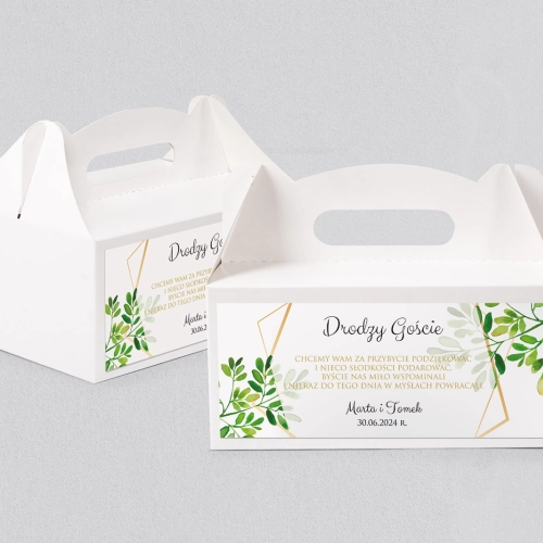 Pudełko na ciasto weselne Flowers & Frame - Motyw 3