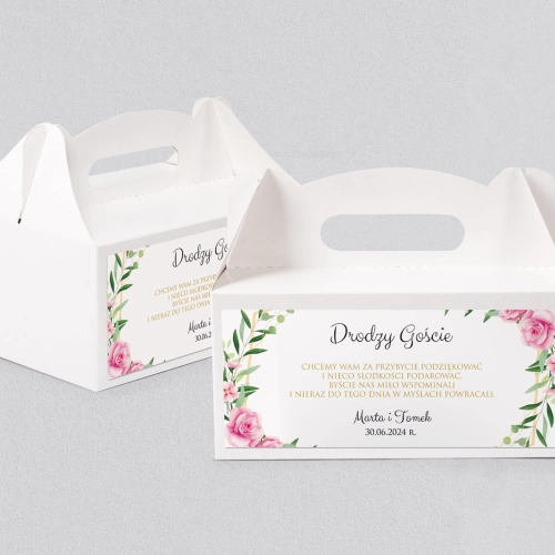 Pudełko na ciasto weselne Flowers & Frame - Motyw 4