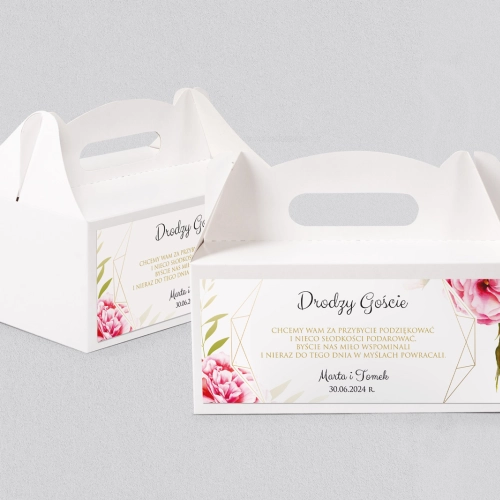 Pudełko na ciasto weselne Flowers & Frame - Motyw 5