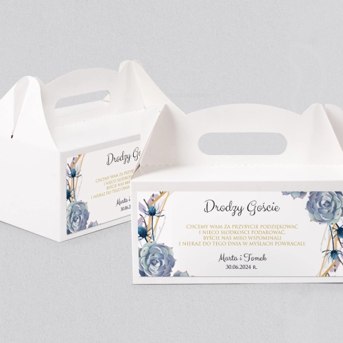 Pudełko na ciasto weselne Flowers & Frame - Motyw 6