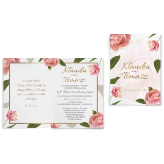 Zaproszenia ślubne Dream - Składane Motyw 6