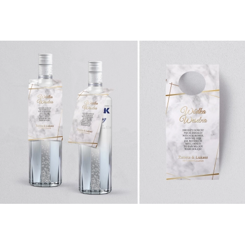 Zawieszka na alkohol oczko Marmur & Złoto - Motyw 2