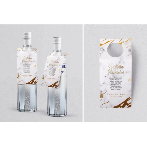 Zawieszka na alkohol oczko Marmur & Złoto - Motyw 3