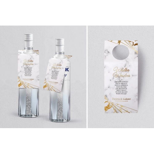 Zawieszka na alkohol oczko Marmur & Złoto - Motyw 4