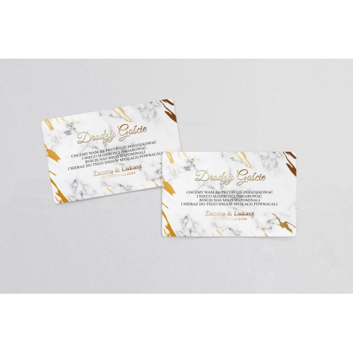 Naklejki na ciasto weselne Marmur & Złoto Motyw 3