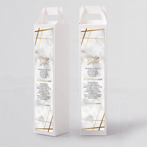 Pudełko na alkohol Marmur & Złoto Motyw 2