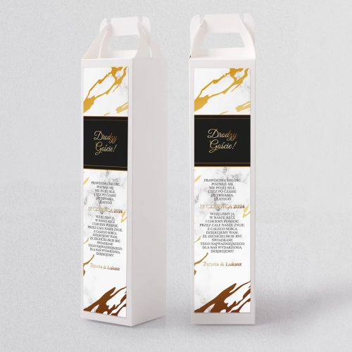 Pudełko na alkohol Marmur & Złoto Motyw 3