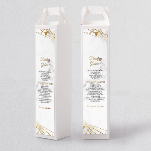 Pudełko na alkohol Marmur & Złoto Motyw 4