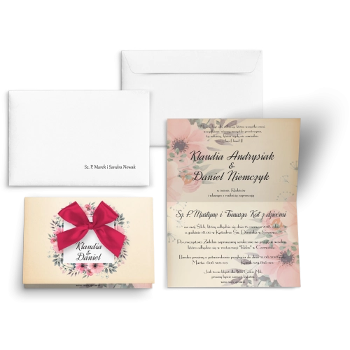 Zaproszenia ślubne Love - motyw 2