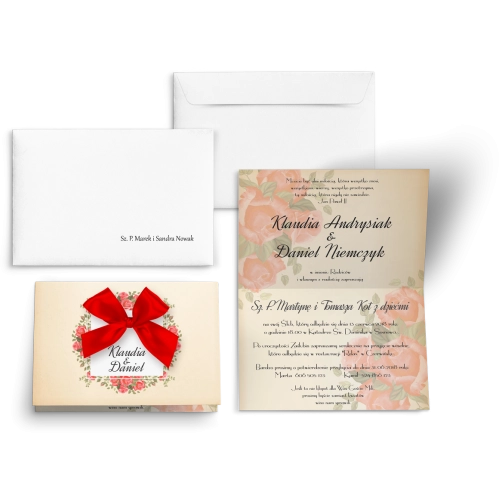 Zaproszenia ślubne Love - motyw 6