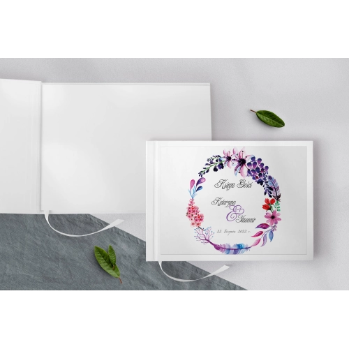 Księga Gości Weselnych Akwarelowe Wianki Motyw 7