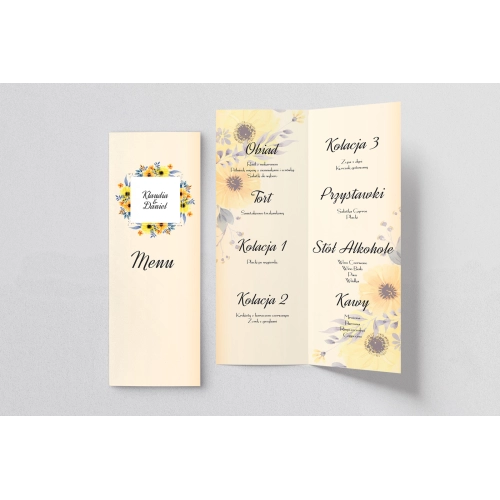 Menu Weselne love Motyw 3