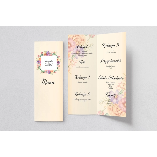 Menu Weselne love Motyw 7