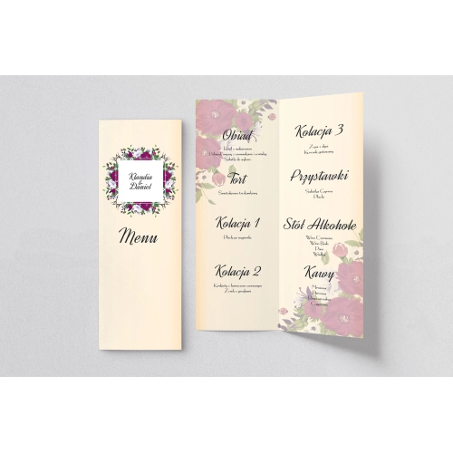 Menu Weselne love Motyw 10