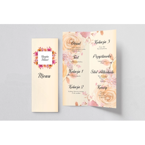 Menu Weselne love Motyw 12