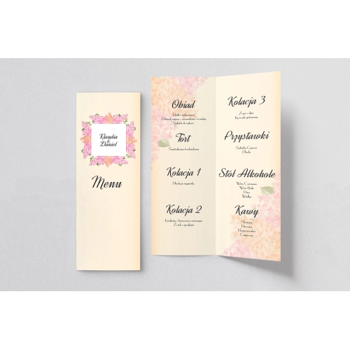 Menu Weselne love Motyw 17