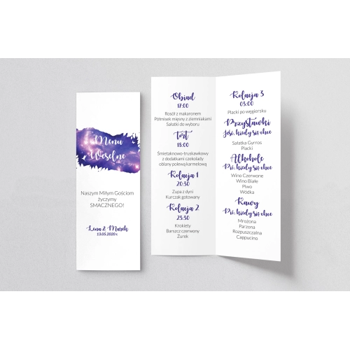 Menu Weselne Stylish Motyw 3