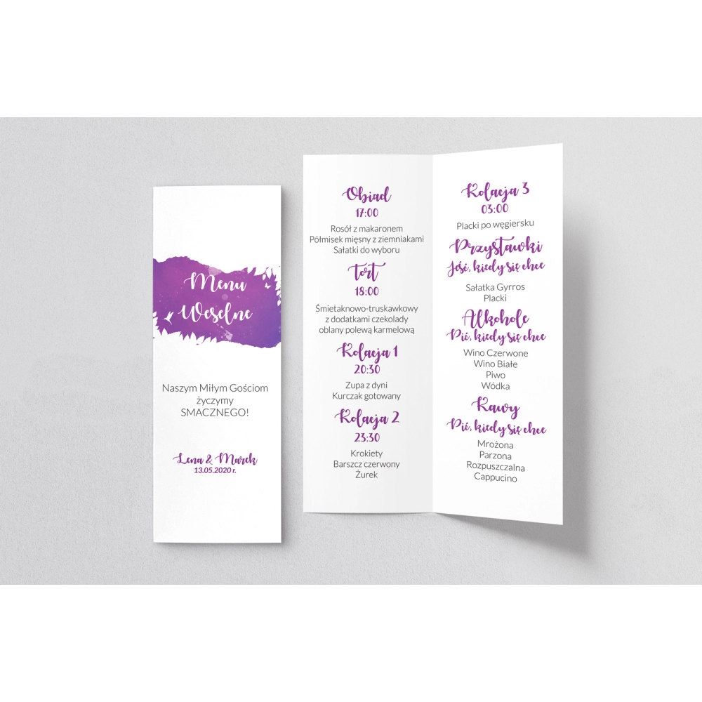 Menu Weselne Stylish Motyw 4