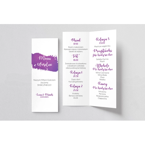 Menu Weselne Stylish Motyw 4