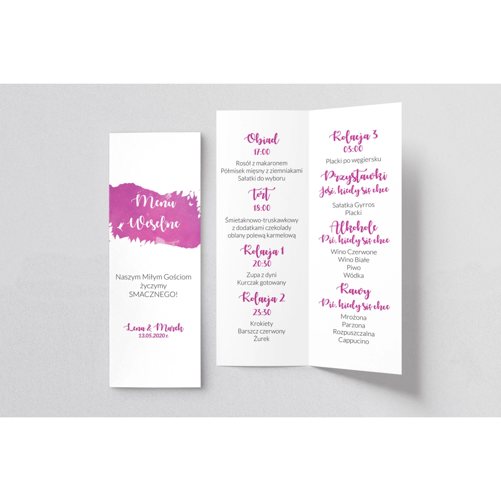 Menu Weselne Stylish Motyw 8