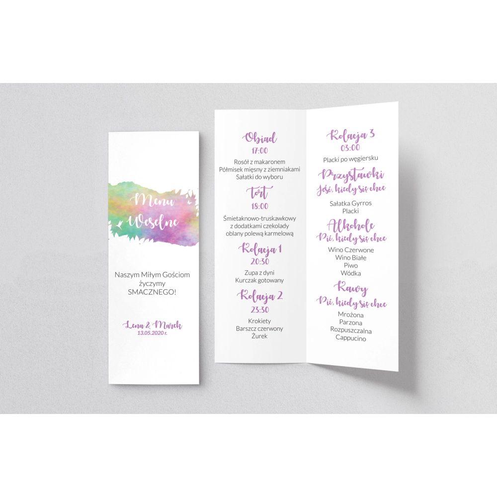 Menu Weselne Stylish Motyw 10