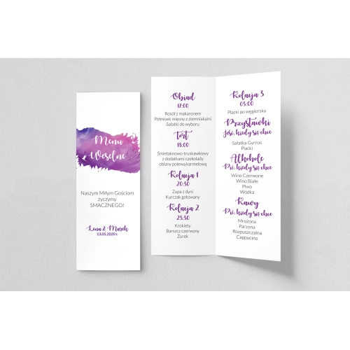 Menu Weselne Stylish Motyw 12