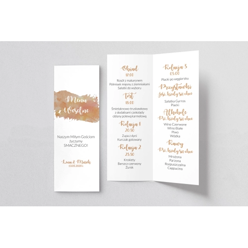Menu Weselne Stylish Motyw 17